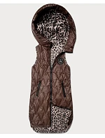 Tenká oboustranná vesta v barvě čokolády a s leopardím vzorem (B6065/B6066-14) Tenká oboustranná vesta v barvě čokolády a s leopardím vzorem (B6065/B6066-14)