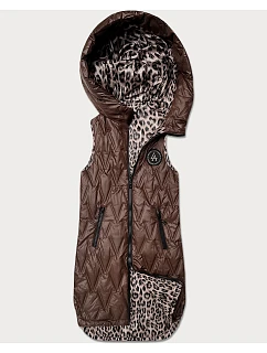 Tenká oboustranná vesta v barvě a s leopardím vzorem model 22403134 - S'WEST
