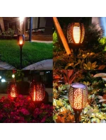 SOLÁRNÍ SVÍTILNA TANČÍCÍ PLAMENY 10X10X79CM 36 LED DIOD