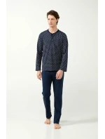 Vamp - Klasické pánské pyžamo s potiskem 21690 - Vamp Vamp - Klasické pánské pyžamo s potiskem 21690 - Vamp