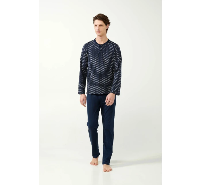 Vamp - Klasické pánské pyžamo s potiskem 21690 - Vamp Vamp - Klasické pánské pyžamo s potiskem 21690 - Vamp