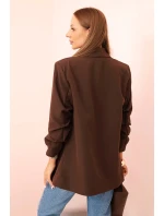 Elegantní sako s klopami hnědé Elegantní sako s klopami hnědé