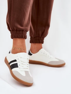 Nízké dámské sneakersy z eko kůže bílé model 21683426 - Boto