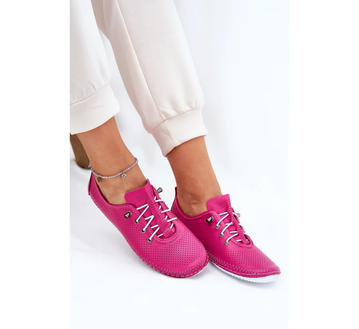 Dámské Kožené Polobotky Z Přírodní Kůže model 21691726 Růžové - Artiker