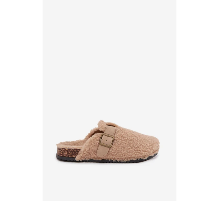 Dámské pantofle s kožíškem typu Béžové model 21709362 - Boto Dámské pantofle s kožíškem typu Béžové model 21709362 - Boto