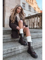 Dámské trapery boty z eko kůže čokoládové Bellora Dámské trapery boty z eko kůže čokoládové Bellora