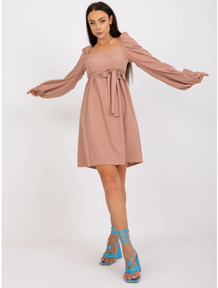 Dámské šaty-LK-SK-508834.37X-béžová Dámské šaty-LK-SK-508834.37X-béžová