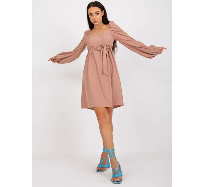 Dámské šaty-LK-SK-508834.37X-béžová Dámské šaty-LK-SK-508834.37X-béžová