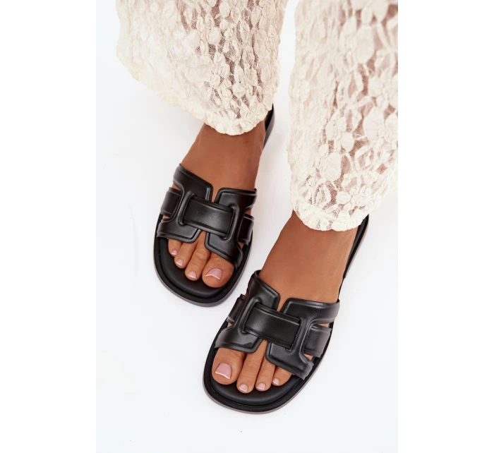 Dámské nazouváky na nízkém podpatku Černé Paris model 22010083 - Step in style Dámské nazouváky na nízkém podpatku Černé Paris model 22010083 - Step in style