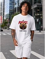 Koszulka męska oversize z nadrukiem czarna model 22216153 - FashionStreet Koszulka męska oversize z nadrukiem czarna model 22216153 - FashionStreet