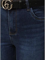 Jeansy damskie z paskiem niebieskie model 22554699 - FashionStreet Jeansy damskie z paskiem niebieskie model 22554699 - FashionStreet