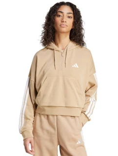Dámská mikina s kapucí Essentials French Terry Quarter Zip beige JX7676