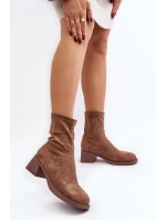 Dámské botky na nízkém podpatku hnědé model 21642131 - EVENTO Dámské botky na nízkém podpatku hnědé model 21642131 - EVENTO