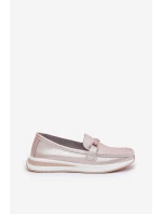 Dámské Kožené Mokasíny S.Barski GR51-598 Perlově Růžová