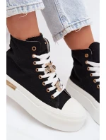 Dámské tenisky na platformě s přezkami černé model 21919391 - Boto Dámské tenisky na platformě s přezkami černé model 21919391 - Boto