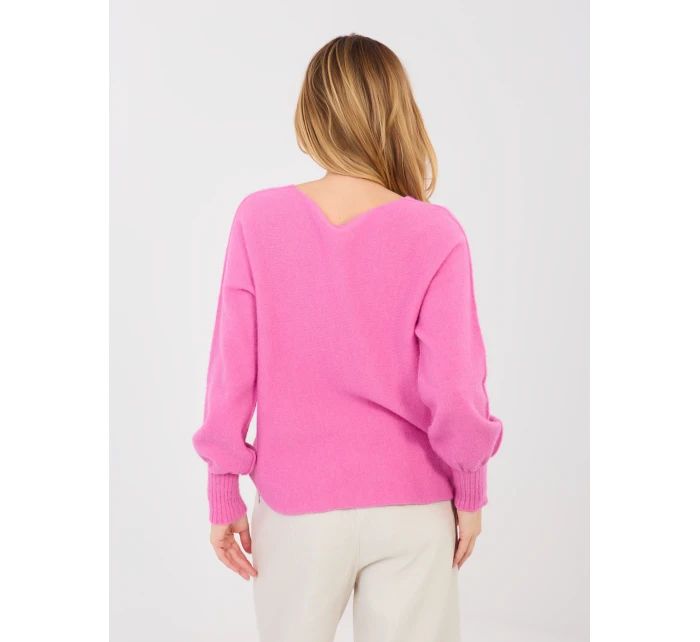 Sweter MI SW model 21937136 ciemny różowy - FPrice Sweter MI SW model 21937136 ciemny różowy - FPrice