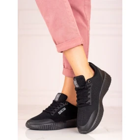 Moderní dámské tenisky černé bez podpatku Moderní dámské tenisky černé bez podpatku