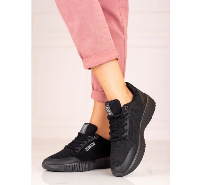 Moderní dámské tenisky černé bez podpatku Moderní dámské tenisky černé bez podpatku