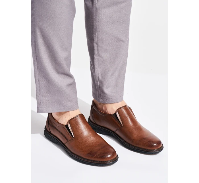 Pohodlné pánské  polobotky hnědé