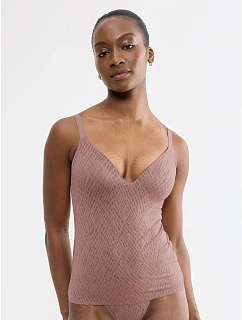 Košilka sloggi ZERO Feel Bliss THE UP PushUp Shirt hnědá Cacao - SLOGGI