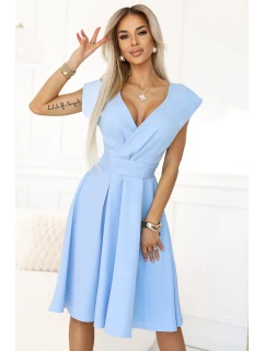 SCARLETT Rozšířené midi šaty s obálkovým výstřihem a páskem model 20965866 - numoco