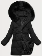 Černá dámská zimní bunda s kapucí model 21872612 - J.STYLE