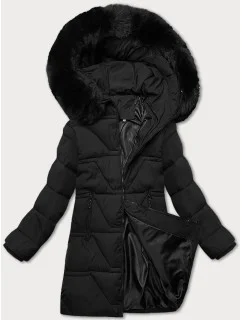 Černá dámská zimní bunda s kapucí model 21872612 - J.STYLE