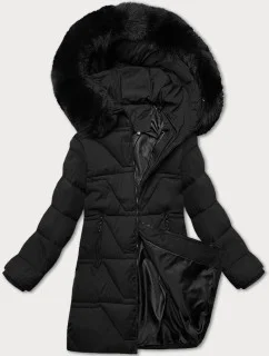 Černá dámská zimní bunda s kapucí model 21872612 - J.STYLE