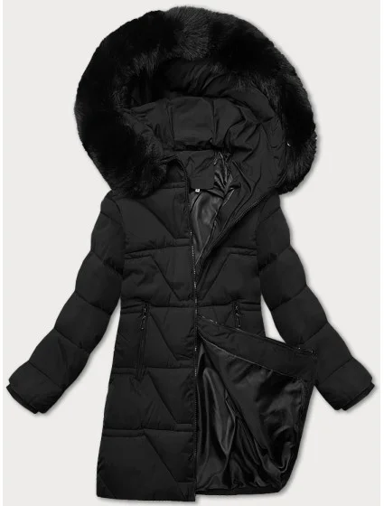 Černá dámská zimní bunda s kapucí model 21872612 - J.STYLE