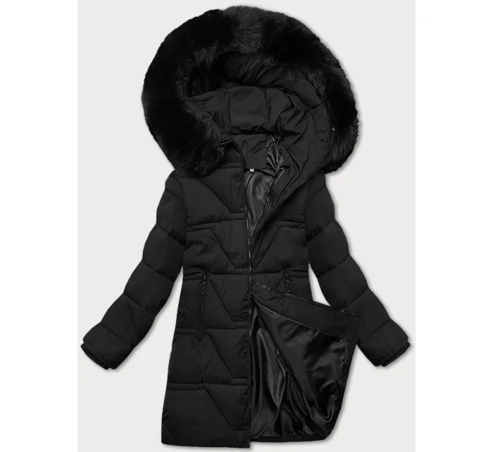 Černá dámská zimní bunda s kapucí model 21872612 - J.STYLE
