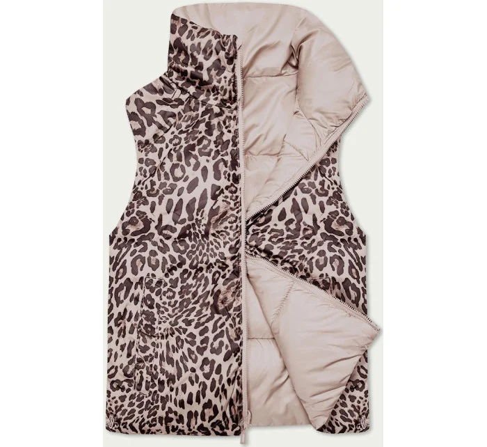 Perleťově růžovo-panteří oboustranná krátká vesta S'West (B8346-51) Perleťově růžovo-panteří oboustranná krátká vesta S'West (B8346-51)