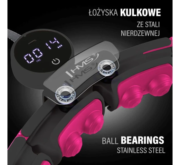 HHM16 HULA HOP ČERNÁ/RŮŽOVÁ S MAGNETY A ZÁVAŽÍM + POČÍTADLO HMS HHM16 HULA HOP ČERNÁ/RŮŽOVÁ S MAGNETY A ZÁVAŽÍM + POČÍTADLO HMS