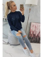 Svetr s polovičním rolákem a kosočtvercovým vzorem černý