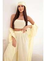 Dámský viskózový 4dílný komplet v boho stylu žlutý