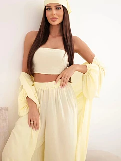 Dámský viskózový 4dílný komplet v boho stylu žlutý