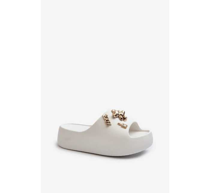 Dámské Lehké Pěnové Žabky S Ozdobami Bílé model 21665927 - Boto