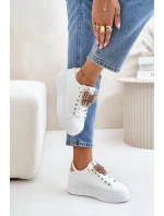 Dámské Tenisky Na Platformě S Motýlem Bílá-Zlatá Naritevia