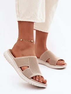 Dámské pantofle model 22067135 Béžové - SERGIO LEONE