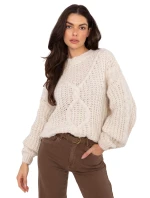 Sweter IN SW model 21789003 jasny beżowy - FPrice Sweter IN SW model 21789003 jasny beżowy - FPrice