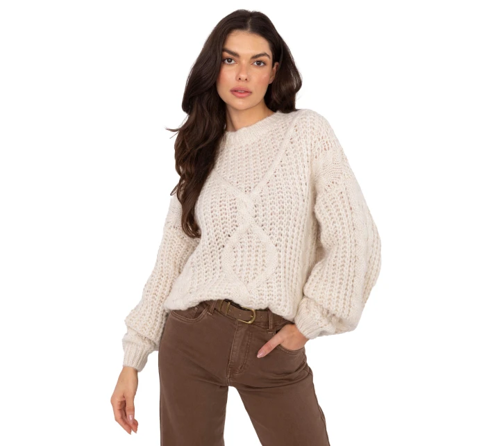 Sweter IN SW model 21789003 jasny beżowy - FPrice Sweter IN SW model 21789003 jasny beżowy - FPrice