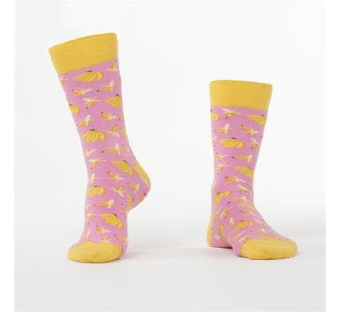 Pánské růžové ponožky s banány