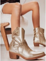 Dámské kovbojské boty se zlatou přezkou Dstreet model 21994377 - FashionStreet Dámské kovbojské boty se zlatou přezkou Dstreet model 21994377 - FashionStreet