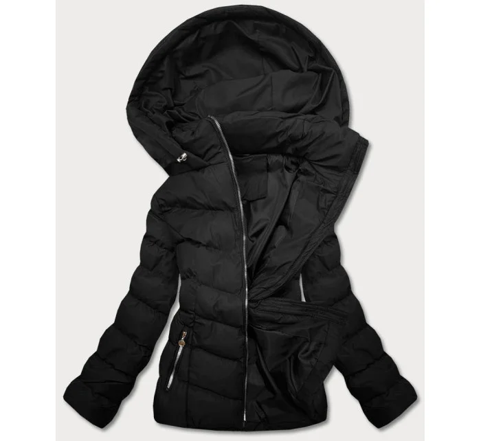 Černá krátká dámská péřová zimní bunda (5m726-392)