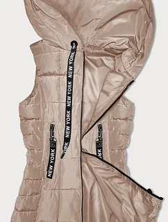 Světle béžová dámská vesta s kapucí model 21339606 - S'WEST