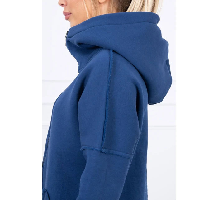 Zateplená mikina s delšími zády a kapsami z džínoviny