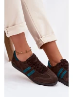 model 21935189 Semišové Nízké Dámské Tenisky Čokoládové - Zazoo