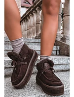 Dámské zimní boty na platformě s kožíškem Big Star model 22386354 čokoládové - Big Star Shoes Dámské zimní boty na platformě s kožíškem Big Star model 22386354 čokoládové - Big Star Shoes