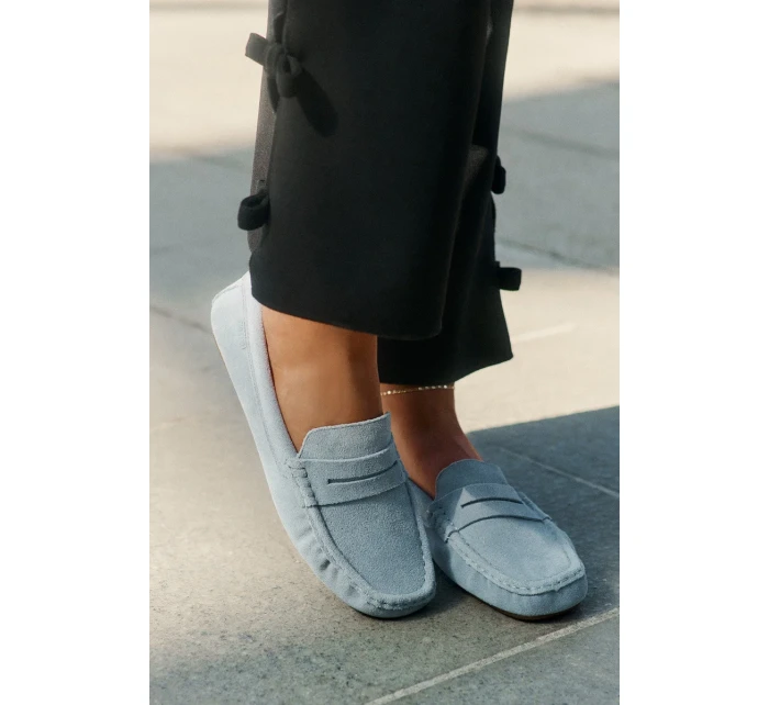 Dámské mokasíny z broušené kůže Big Star – modré Dámské mokasíny z broušené kůže Big Star – modré