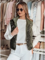 Dámská krátká oboustranná vesta zelená Dstreet model 21984374 - FashionStreet Dámská krátká oboustranná vesta zelená Dstreet model 21984374 - FashionStreet