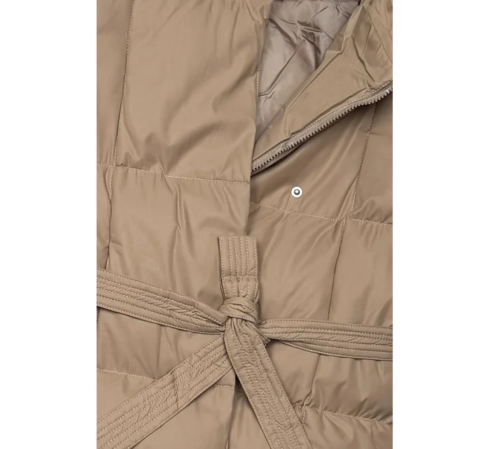 Zimowa damska kurtka z  ciemny beżowy model 21247767 - J.STYLE